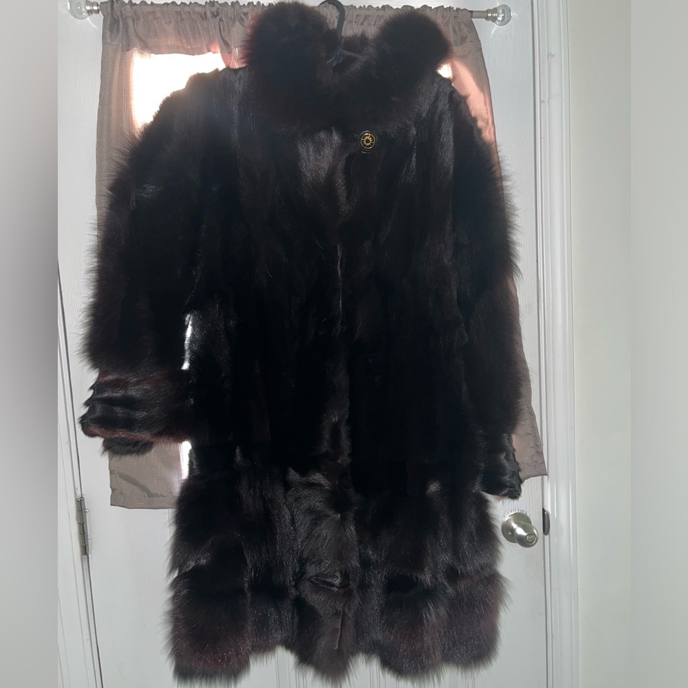 Mink mix with fox fur coat